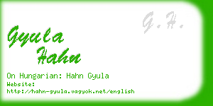 gyula hahn business card